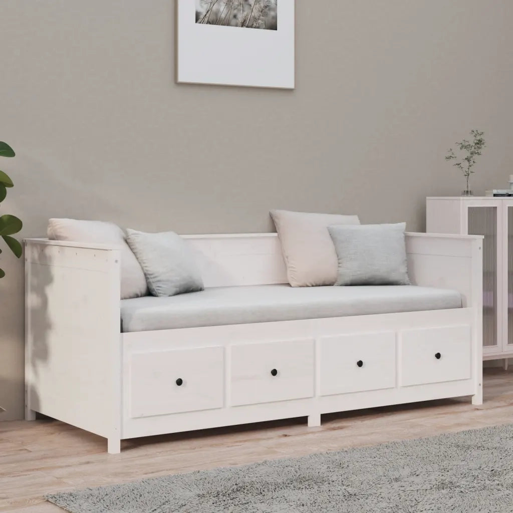 Dormeuse senza Materasso Bianca 90x190 cm Legno Massello Pino 820912