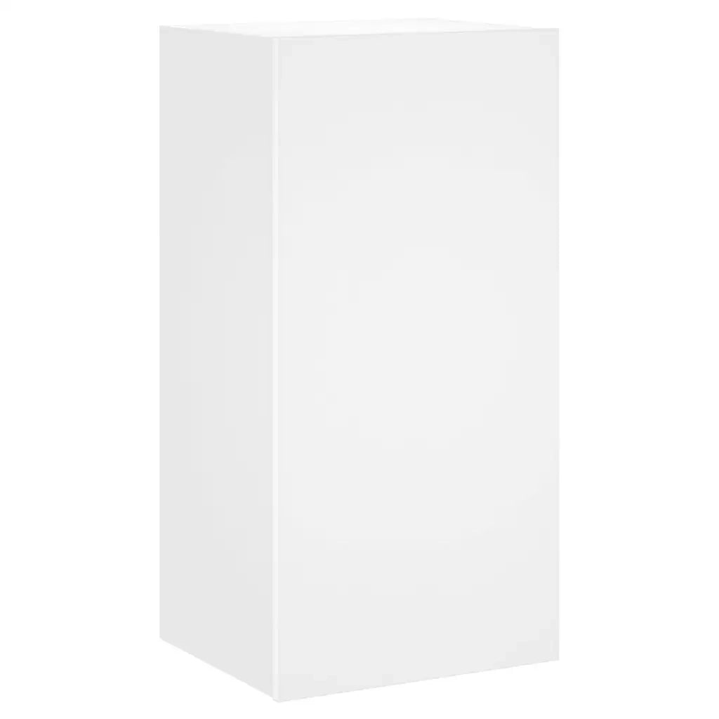 Mobile TV a Parete con Luci LED-Mobile TV a Muro Bianco 40,5x35x80 cm