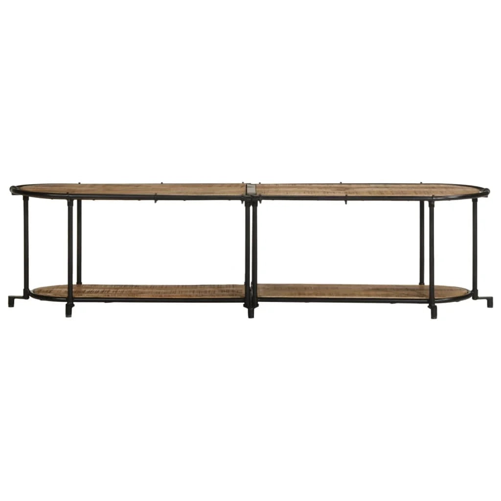 Mobile porta TV dal design industriale con ampio spazio di archiviazione 160 x 42 x 40 cm legno massello marrone 02_0057615