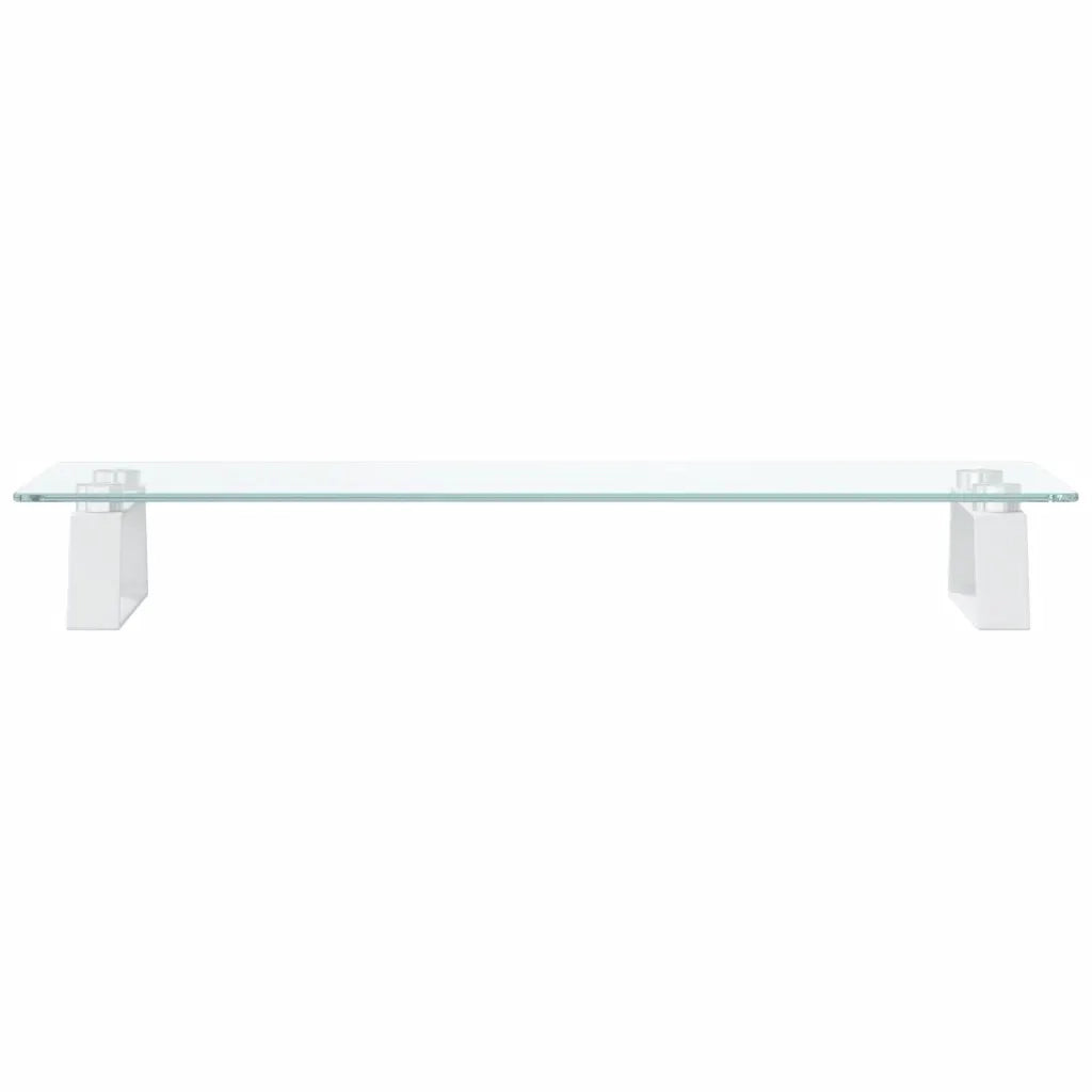 Supporto per Monitor Bianco 60x20x8cm Vetro Temperato e Metallo 374216