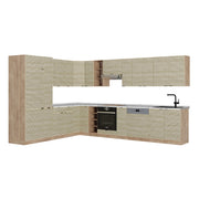 Cucina angolare completa Fame-Line Pannello in quercia/Rovere dorato 347 x 46 cm senza piano di lavoro Vicco
