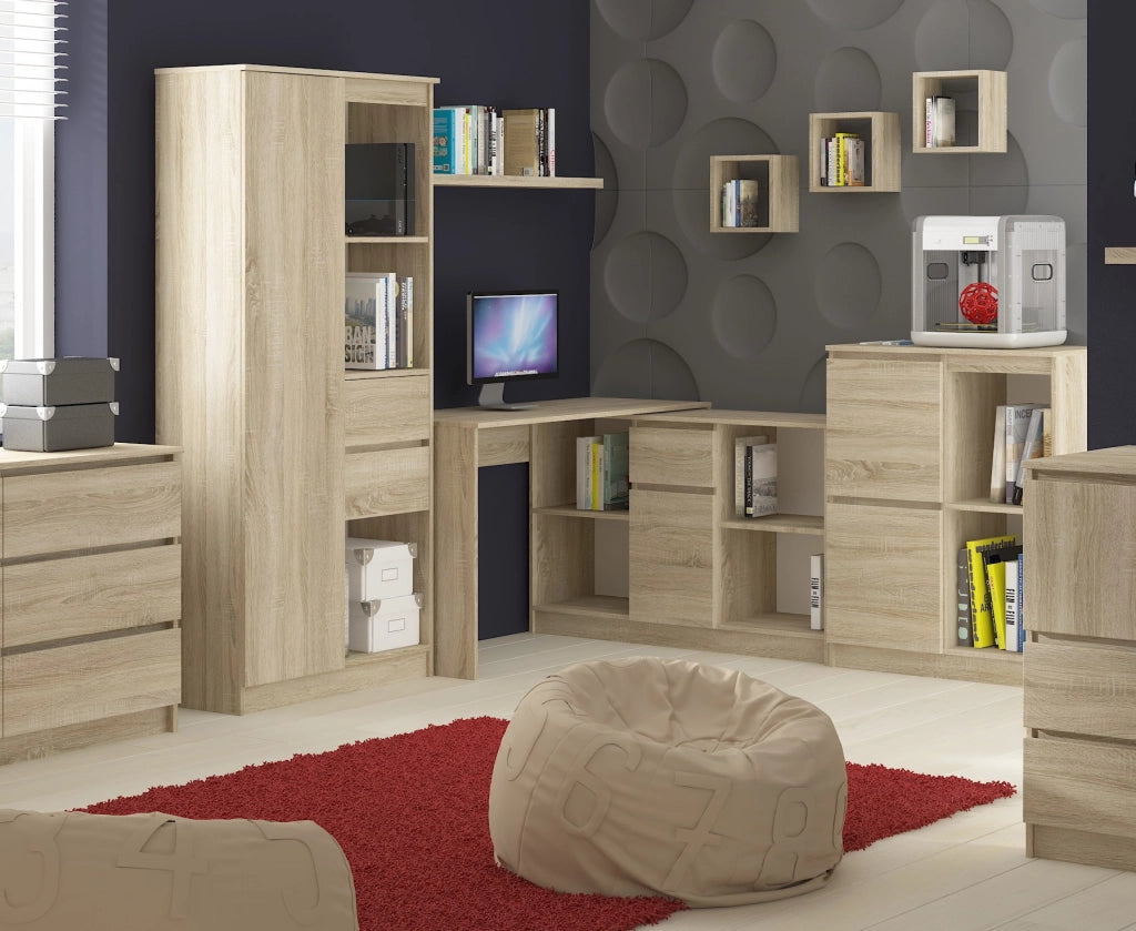 Scrivania angolare AKORD B17 Sonoma Quercia 120 cm 1 anta 1 cassetto 120x126x79 cm
