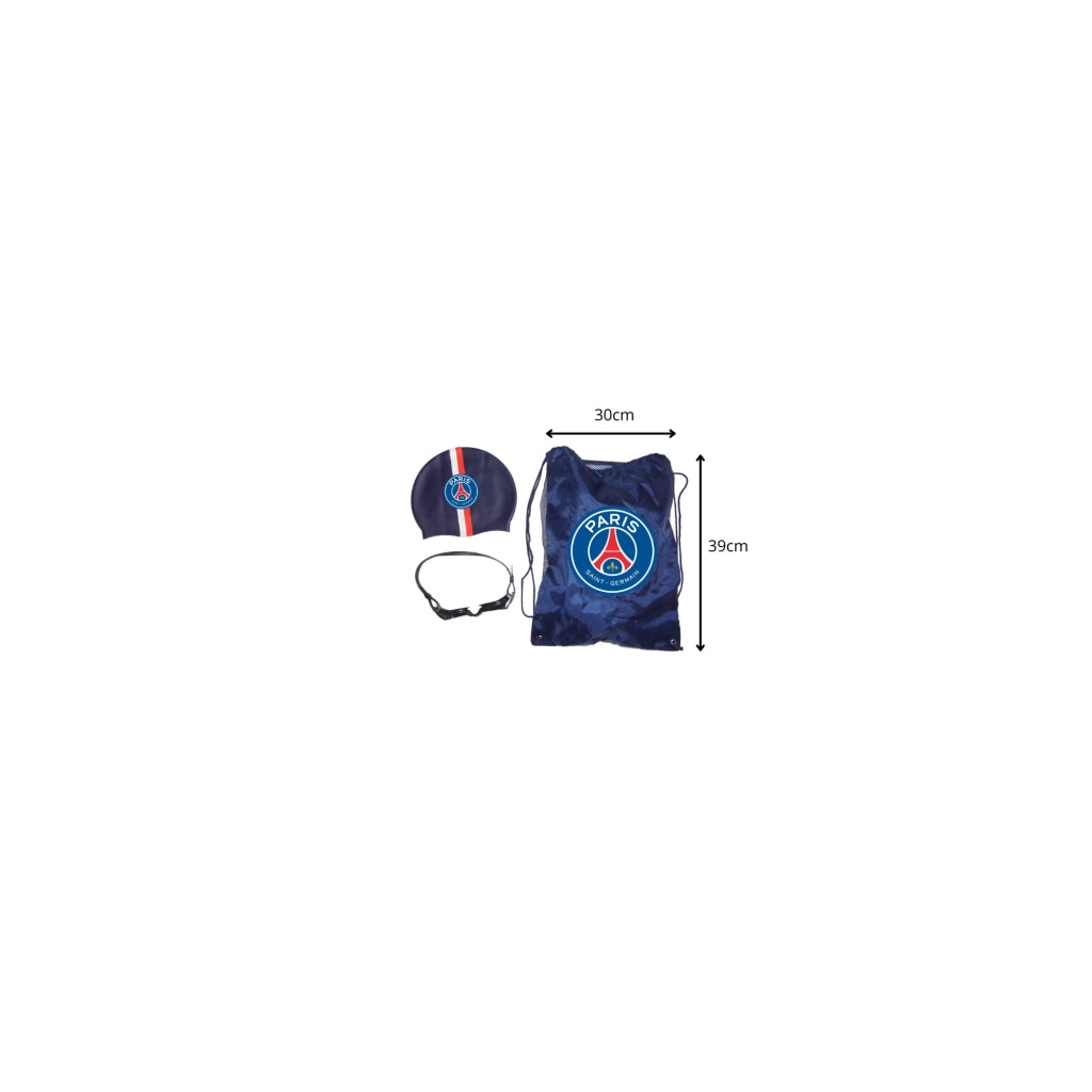 Set di accessori da piscina - Paris Saint Germain - Cappellino + Occhiali + Borsa