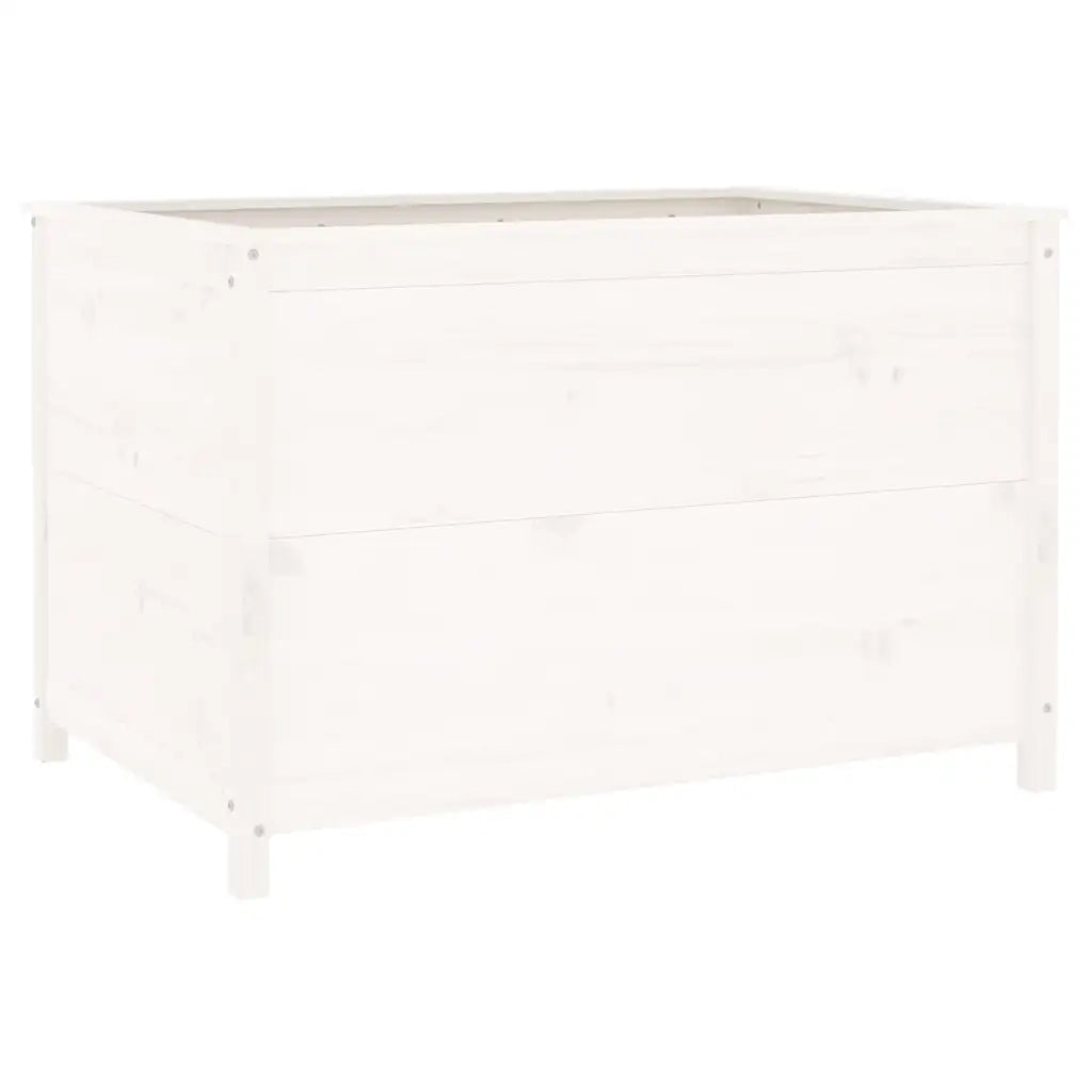 Fioriera Rialzata Giardino Bianca 119,5x82,5x78cm Massello Pino