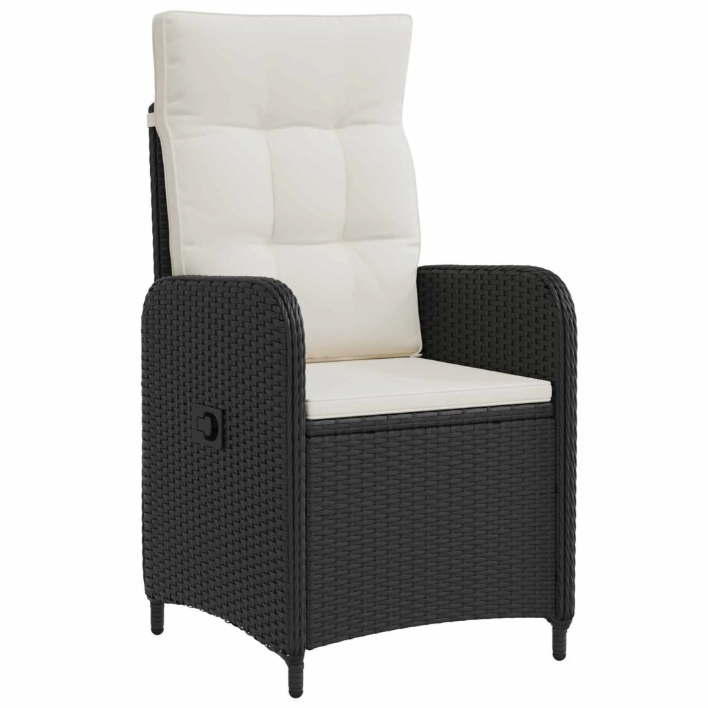 Set da pranzo per esterni 7 pz Nero e Bianco Crema polyrattan 3422433