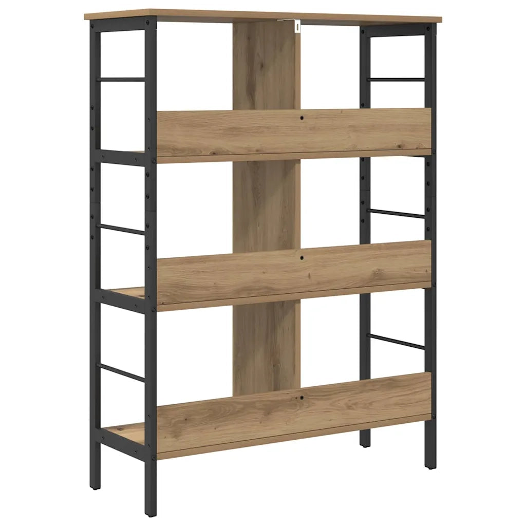 Libreria-Scaffale per Libri-Mobile di Stoccaggio Rovere artigianale 82 x 32 x 112 cm Legno multistrato