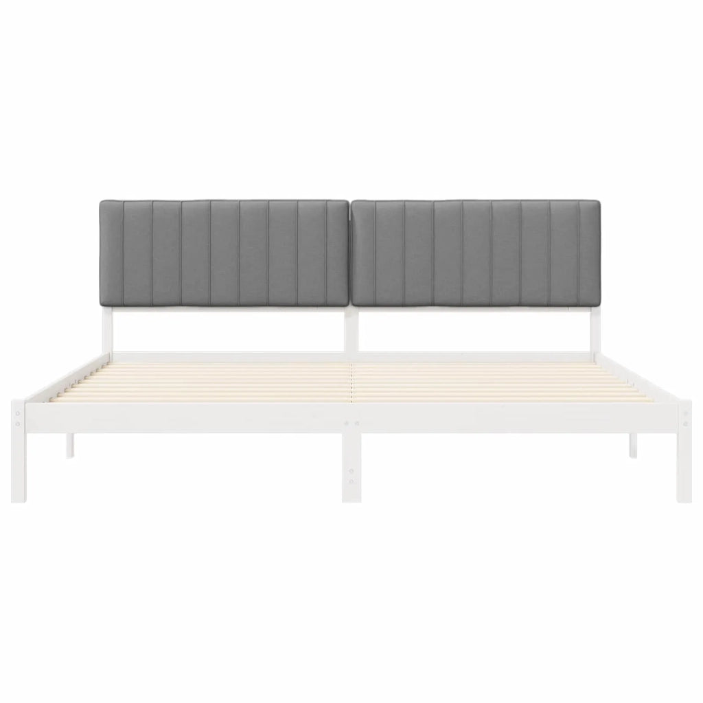 Letto con Testiera Rivestita Grigio chiaro 200 x 200 cm 3405576