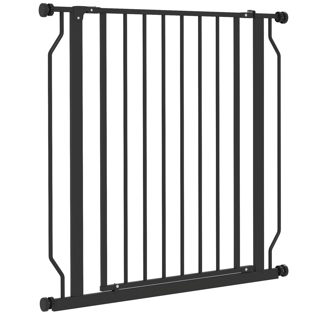 Cancelletto per Cani Regolabile ¨C zephmum ¨C Acciaio e ABS, Nero, 75-85x76 cm