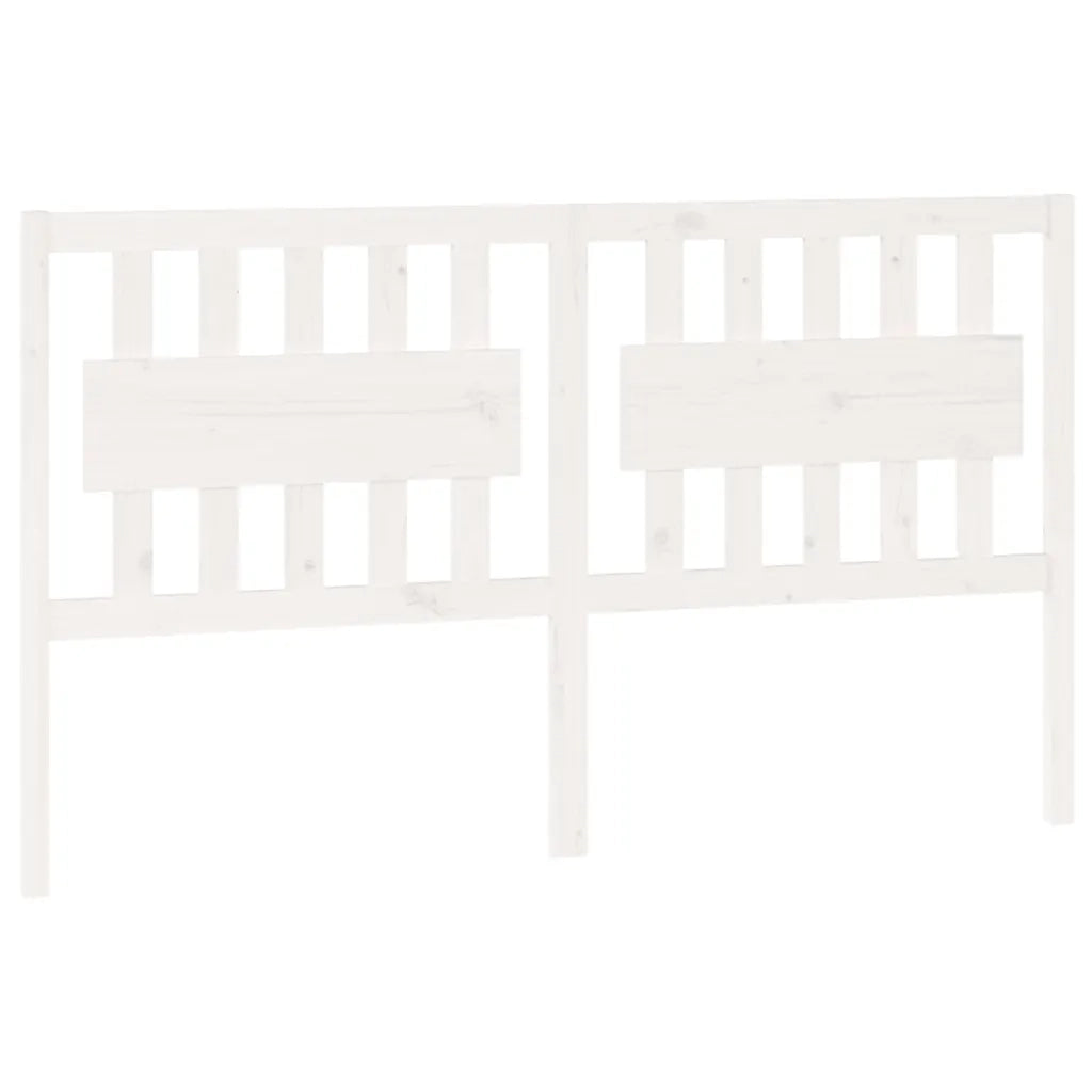 Testiera per Letto Bianca 155,5x4x100 cm Legno Massello di Pino 818576