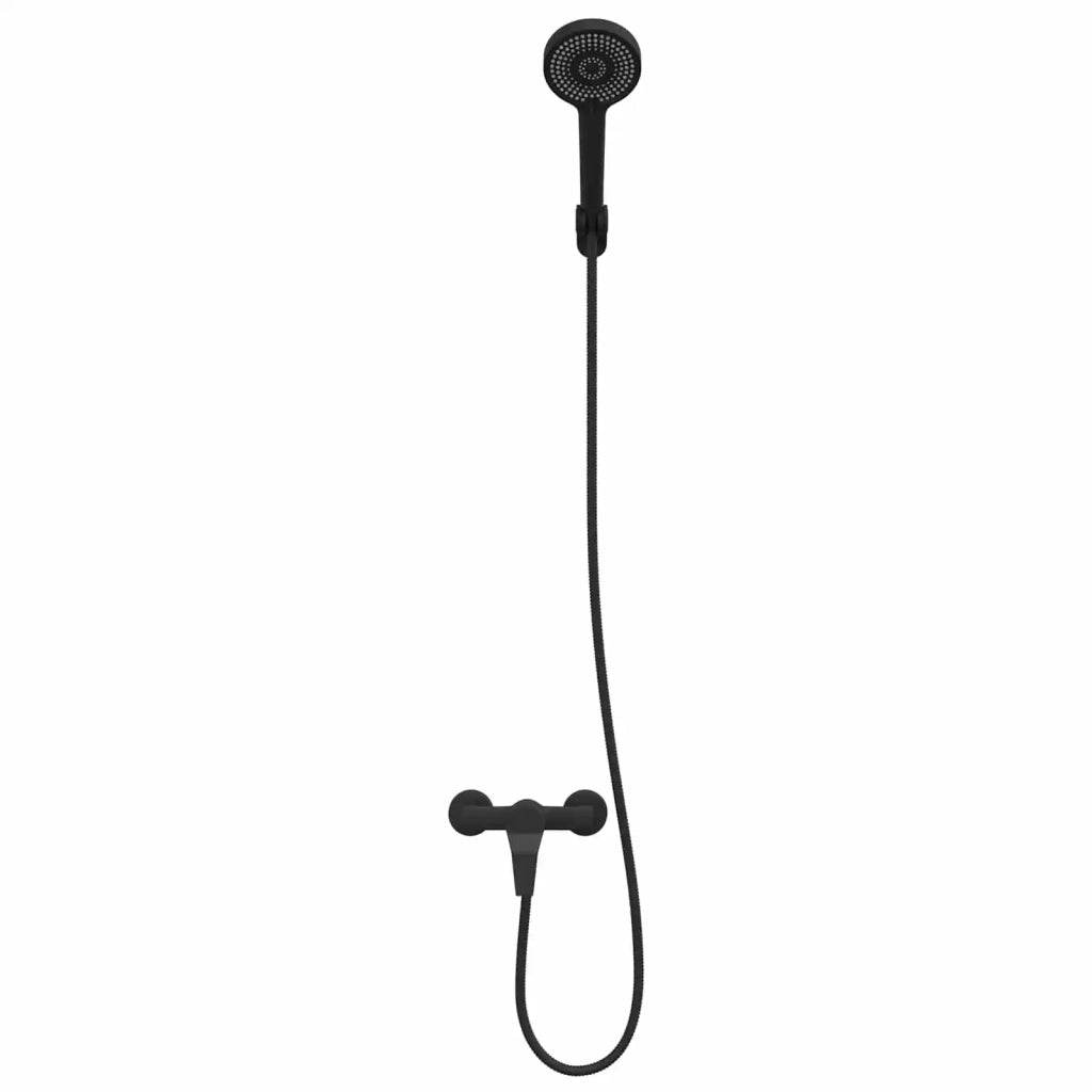 Set di doccia con soffione Nero G 1 / 2 pollici Ottone