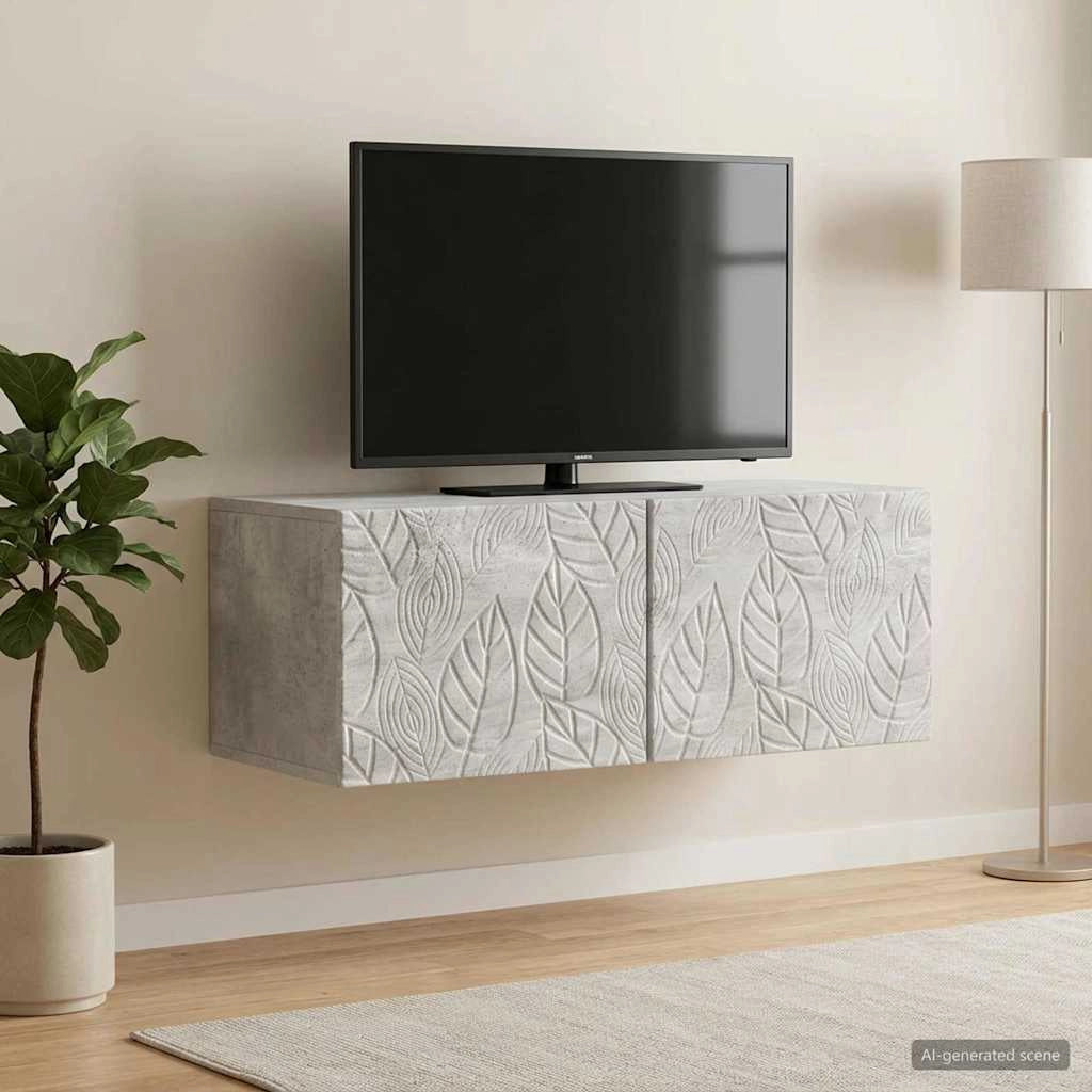 Mobile Porta TV da Muro 98 x 31 cm Grigio Cemento 898898