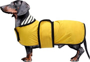 Reggiseno per cani con strisce riflettenti, impermeabile, giacca adattabile - adatto per piccoli e medi cani come Teckel-Giallo-L