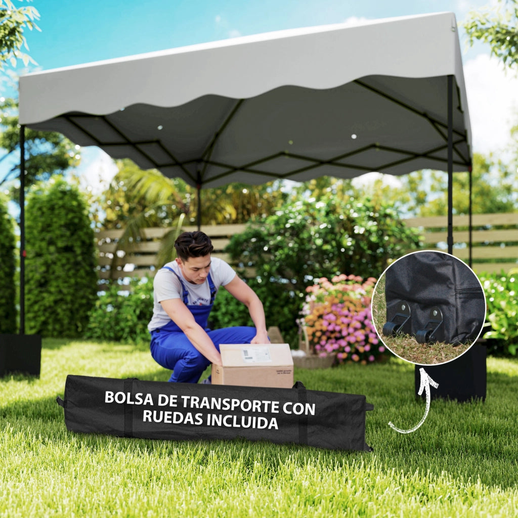 Tenda da giardino pieghevole 3x3m ¨C zephmum ¨C bianco