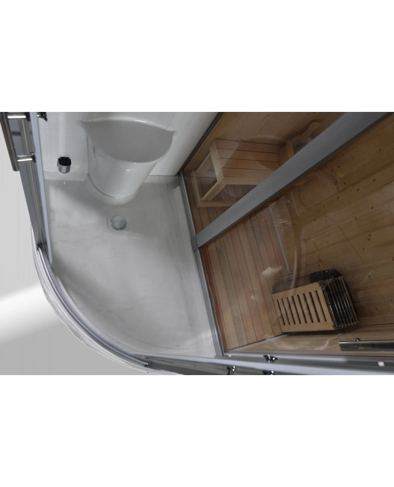 Cabina doccia idromassaggio e sauna finlandese bagno turco 170x130cm Sicorage Pretty
