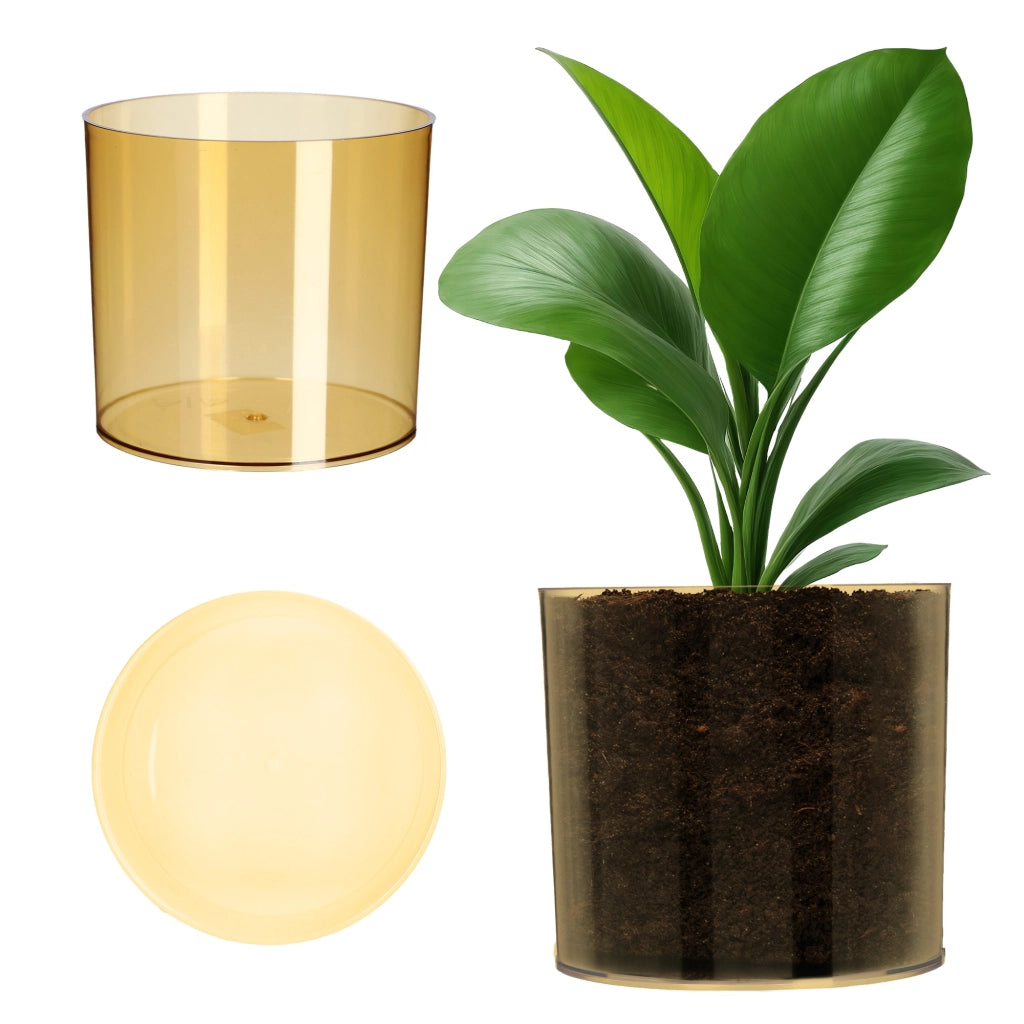 Vaso da fiori rotondo KADAX in plastica, 12,5 cm, arancione
