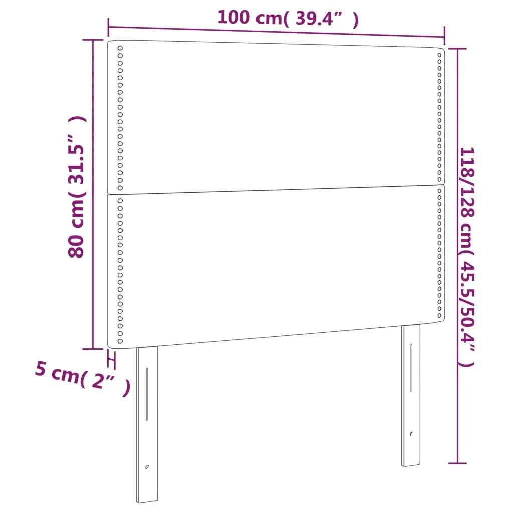 Testiere 2 pz Grigie 100x5x78/88 cm in Similpelle