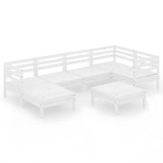 Set di mobili da giardino mobili da esterno 7 pezzi legno di pino massiccio bianco 02_0017406