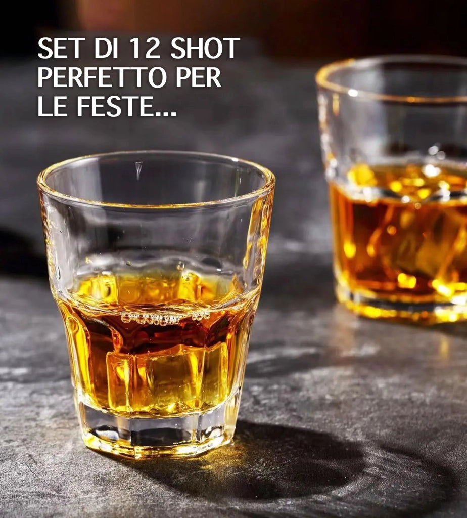 Set 12/24 Bicchieri Da Shot In Vetro Capacità 4Cl Certificati Contatto Alimentare Lavabili In Lavastoviglie Base Spessa Feste Liquori Amari Si Microonde Bicchierini Shottini Tequila Casa Bar Pub Dresda - 12 Pezzi