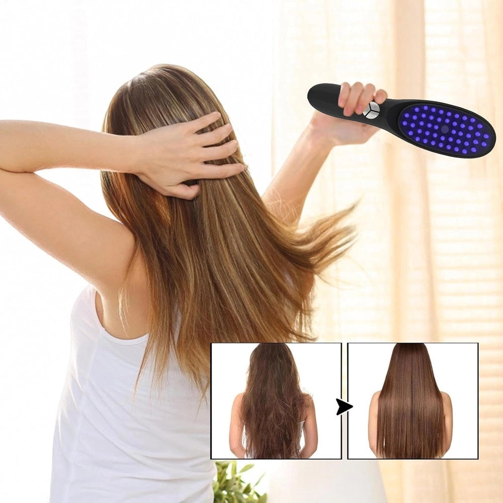Trade Shop - Spazzola Elettrica Vibrante Led Vapore Multifunzionale Per Crescita Capelli Massaggiatore -