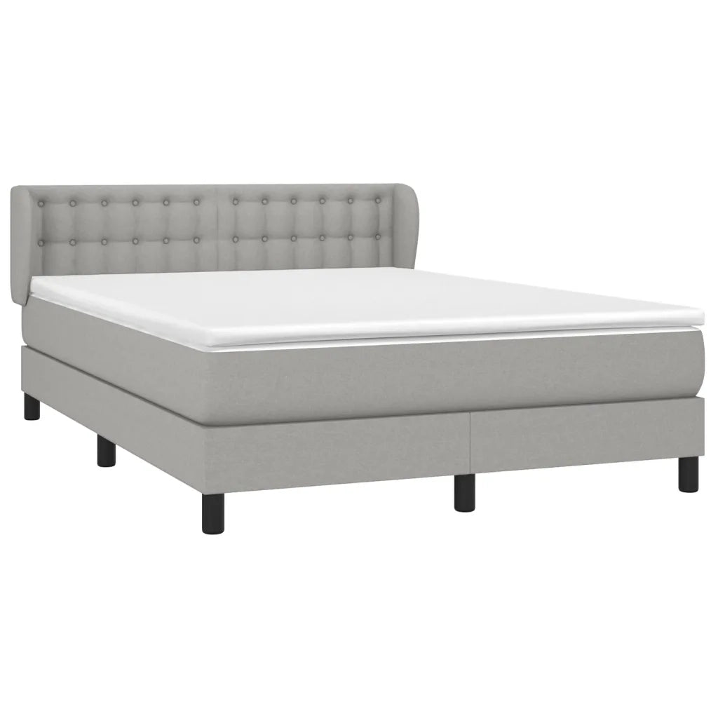 Giroletto a Molle con Materasso Grigio Chiaro 140x200cm Tessuto 3126565