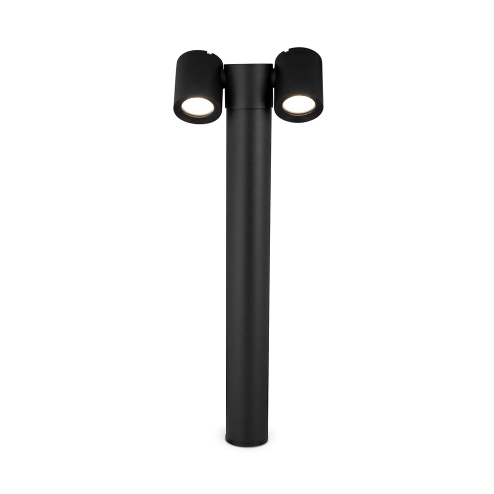 Lampione Per Esterno Moderno Alluminio Nero 2 Luci Gu10 50W Ip54