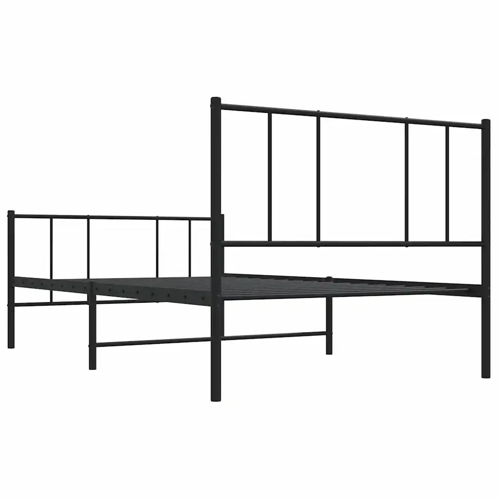 Giroletto con Testiera e Pediera Metallo Nero 90x190 cm 352490