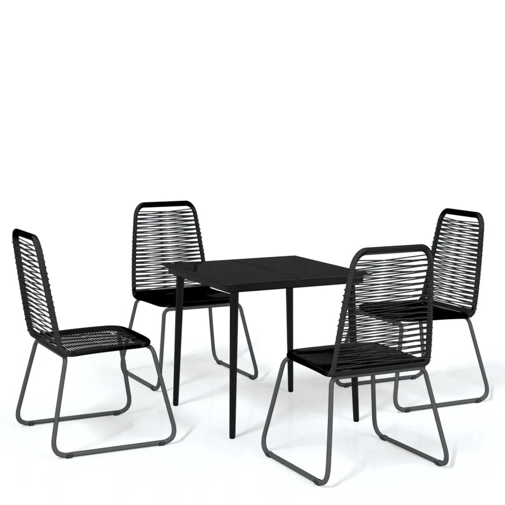 Set Mobili da Pranzo per Giardino 5 pz | Set Salotto da Giardino Nero