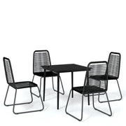 Set Mobili da Pranzo per Giardino 5 pz | Set Salotto da Giardino Nero