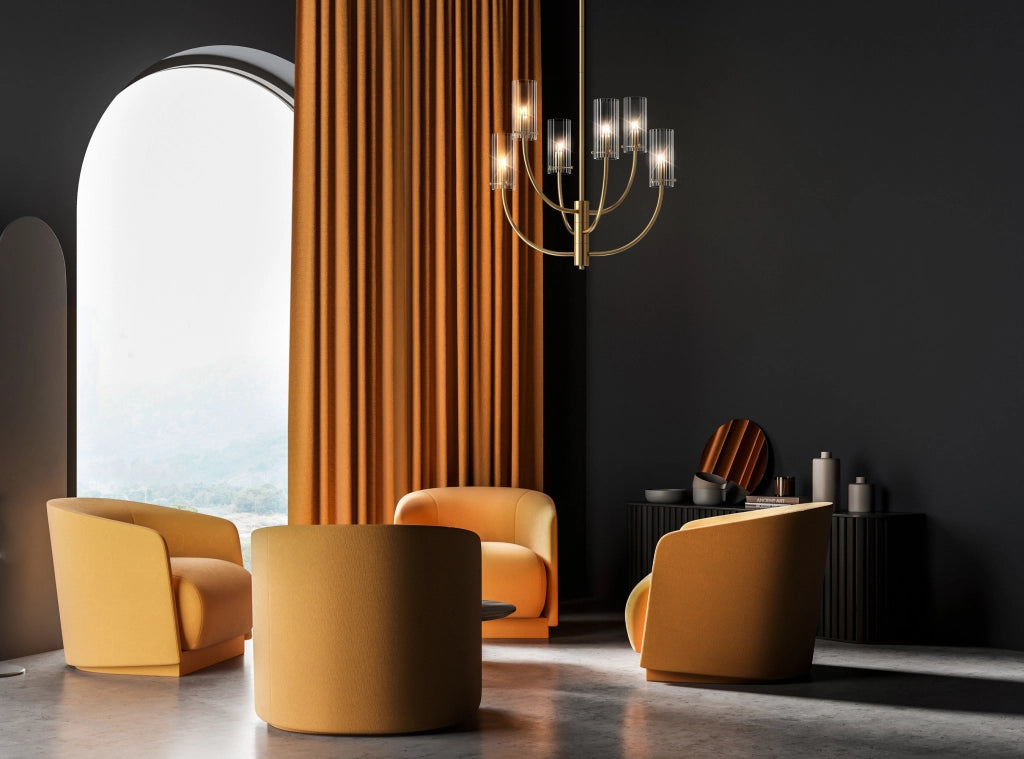 Lampadario Maytoni Arco ottone cristallo 6xG9 Ø61cm glamour