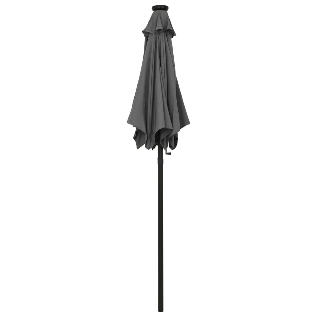 Ombrellone con luci LED antracite 200 x 211 cm alluminio 02_0008089