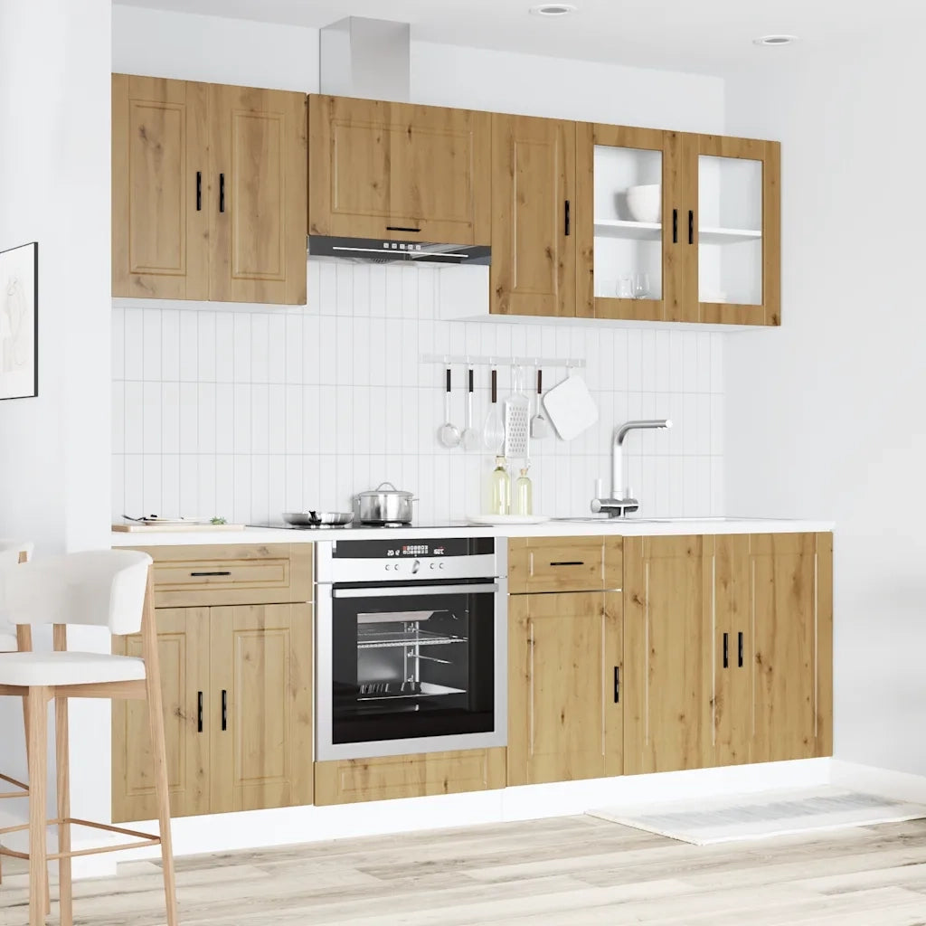 Set Mobili da Cucina 8 pz Kalmar Rovere Artigianale Truciolato