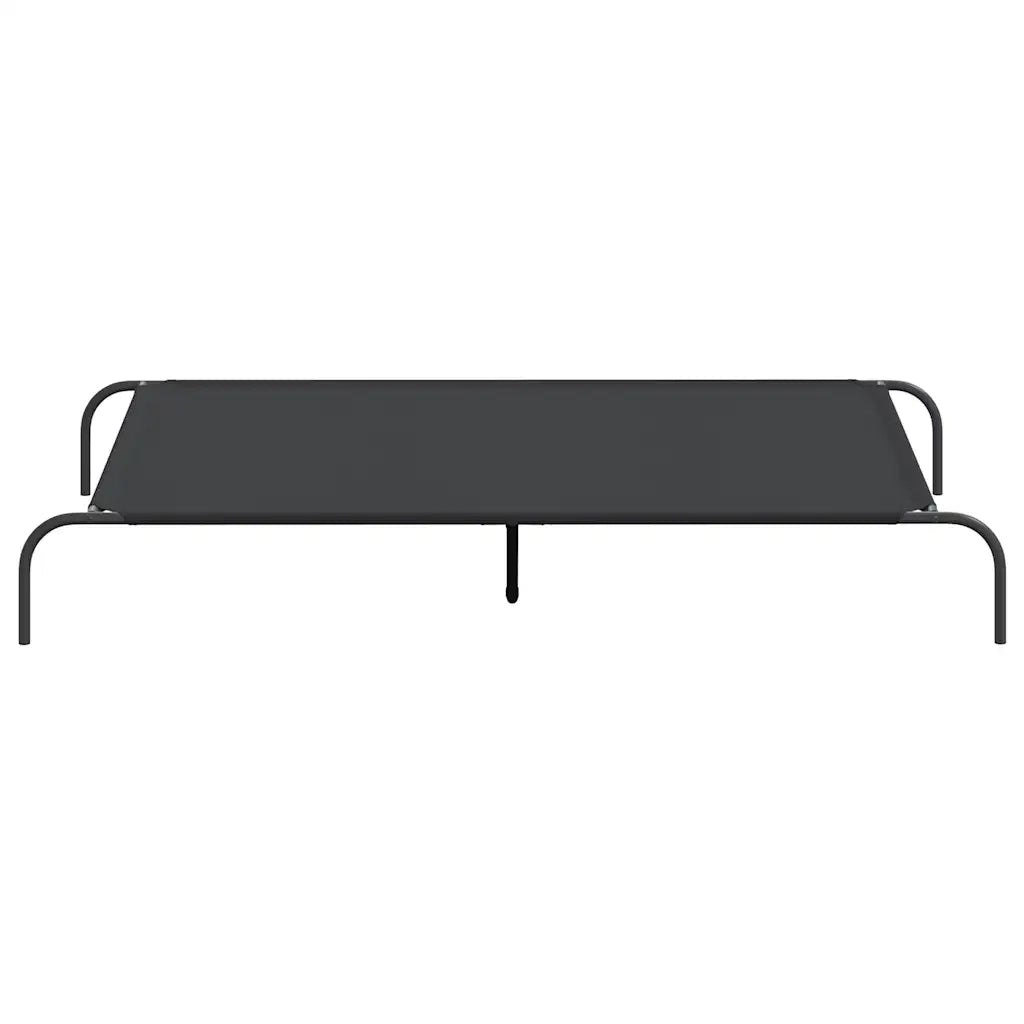 Cuccia per Cani Rialzata Nera 150x90x20cm Tela Oxford e Acciaio 42000841