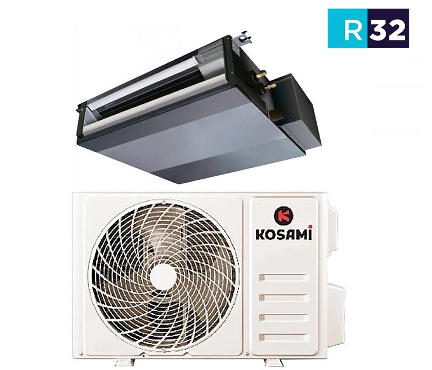 Climatizzatore  Kosami Canalizzato comando a filo incluso R32 12000 BTU INVERTER Classe A++/A+  Unità Interna + Unità Esterna