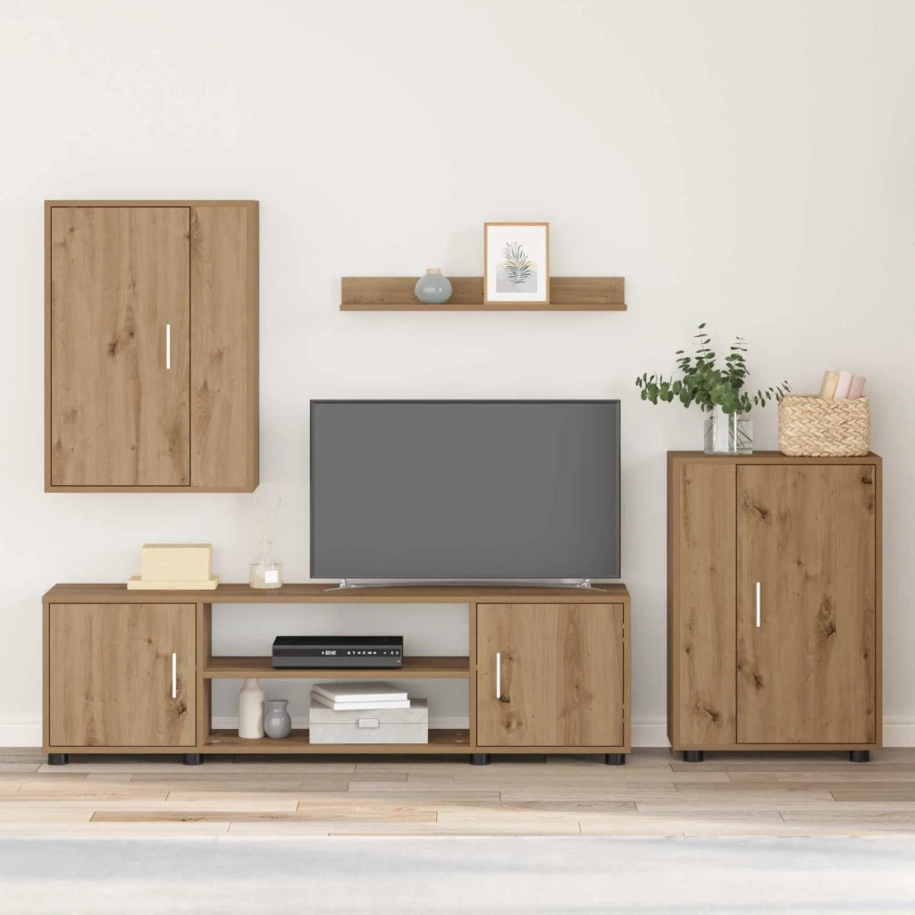 Set mobile TV 4 pcs Rovere artigianale Legno multistrato