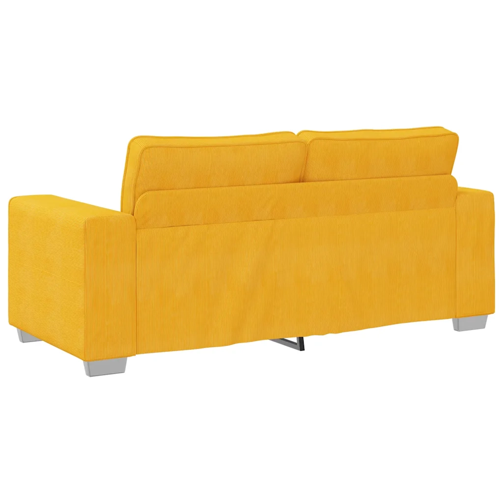 Divano | Divano da soggiorno | Sofa Divanetto Giallo Chiaro 180x77x82cm Tessuto di Velluto a Coste
