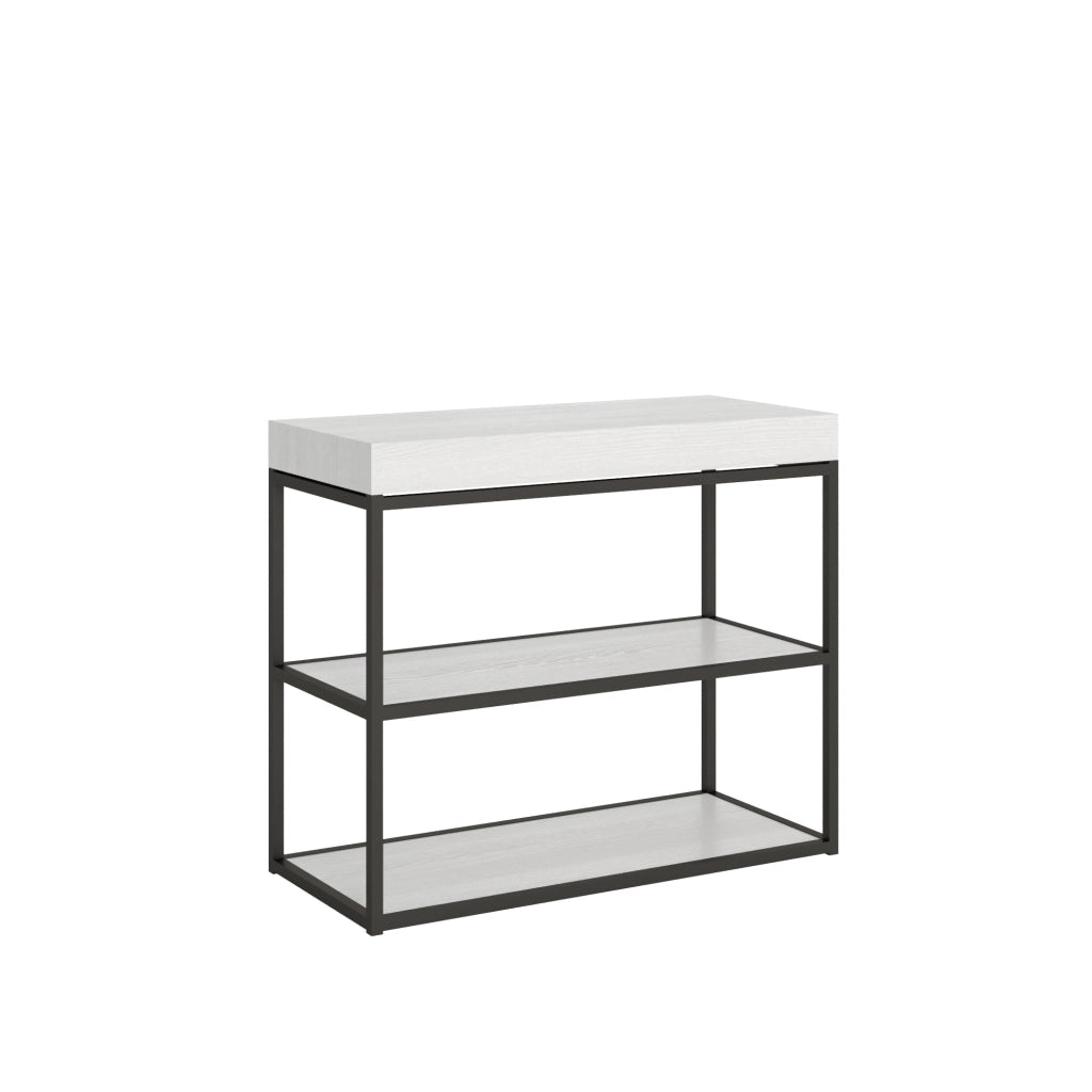 Consolle Allungabile 90-300x40x77 cm in Nobilitato Bianco