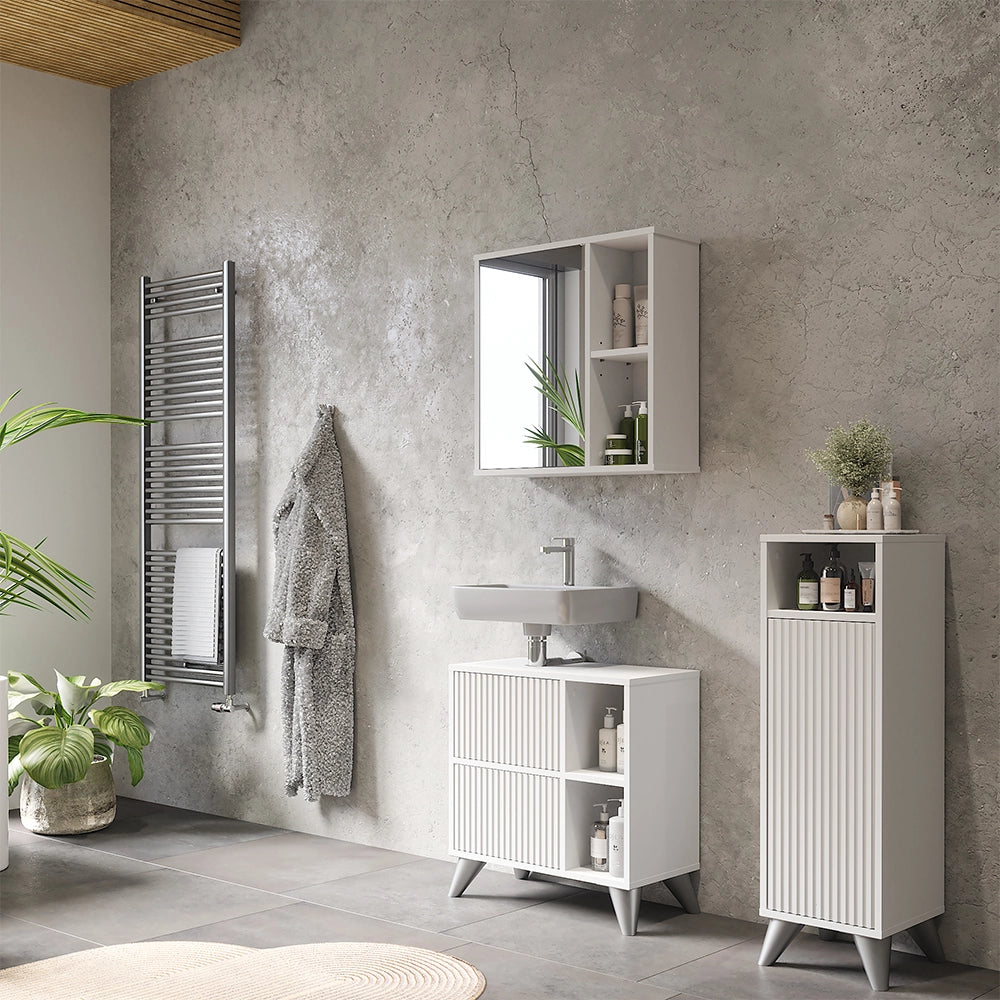 Vicco Set di mobili da bagno Bianco 3 parti