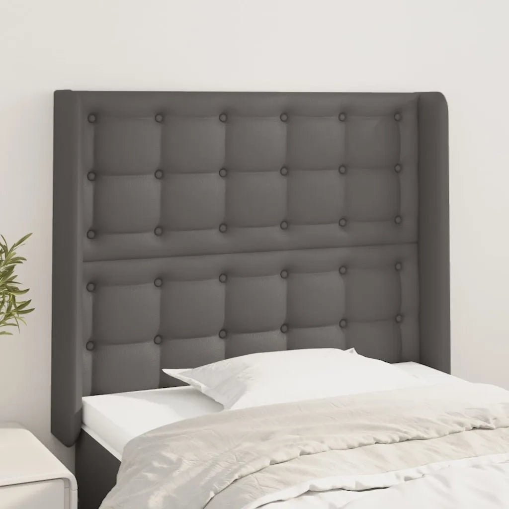 Testiera ad Orecchio-Testata con Orecchie Grigio 103x16x118/128cm in Similpelle 660382