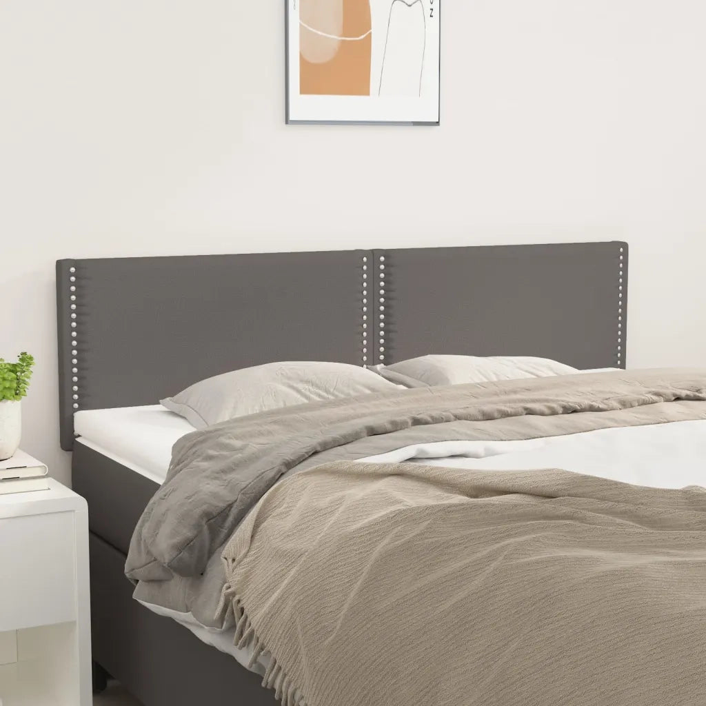 Testiera | Testata Grigio 144x5x78/88 cm in Similpelle
