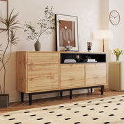 Credenza 160x35x76 cm con 3 ante e ripiani; MDF