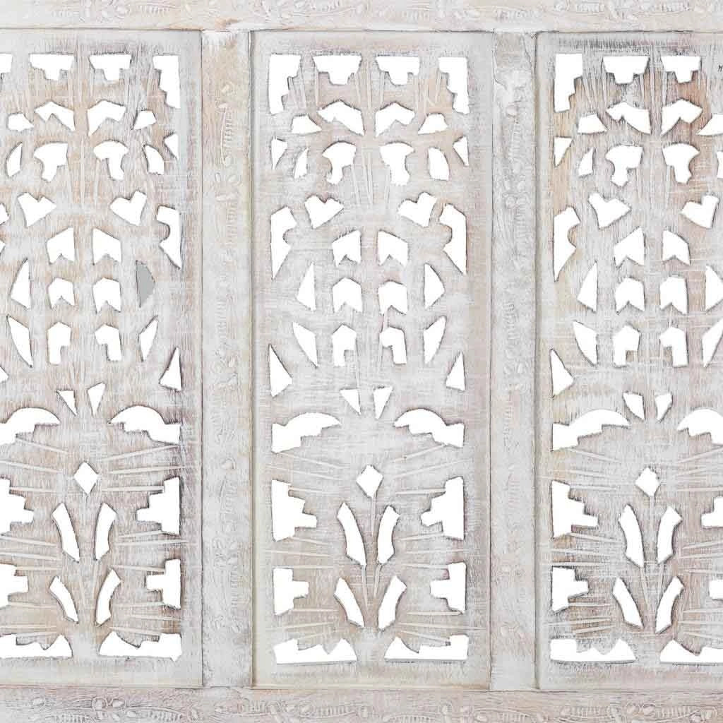 Separè in legno bianco artigianale 50(x4) x 2,5x180h cm