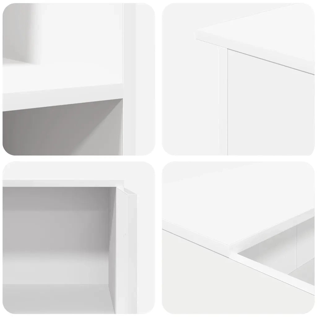 Scrivania per Reception Bianca 100x50x103,5 cm in Legno Massello 3324160