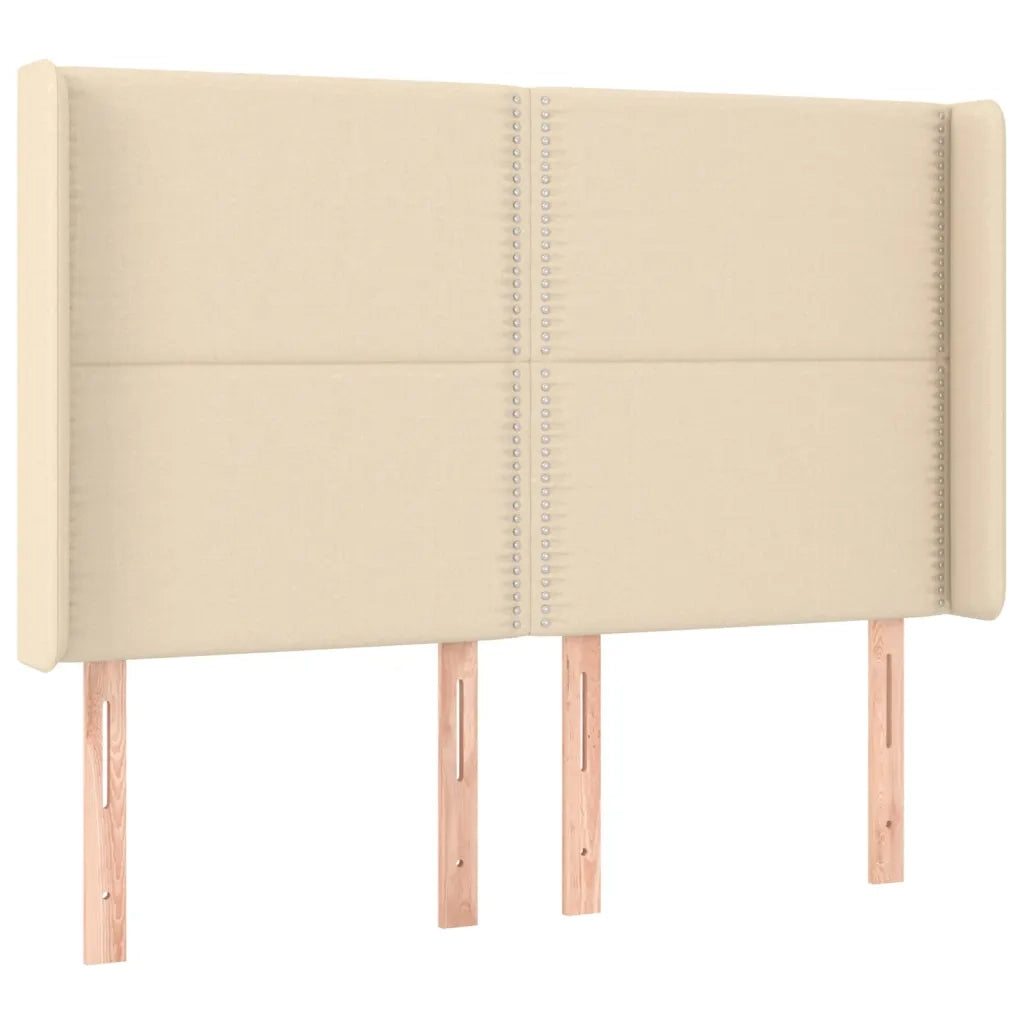 Letto a Molle con Materasso e LED Crema 140x190 cm in Tessuto 3138794