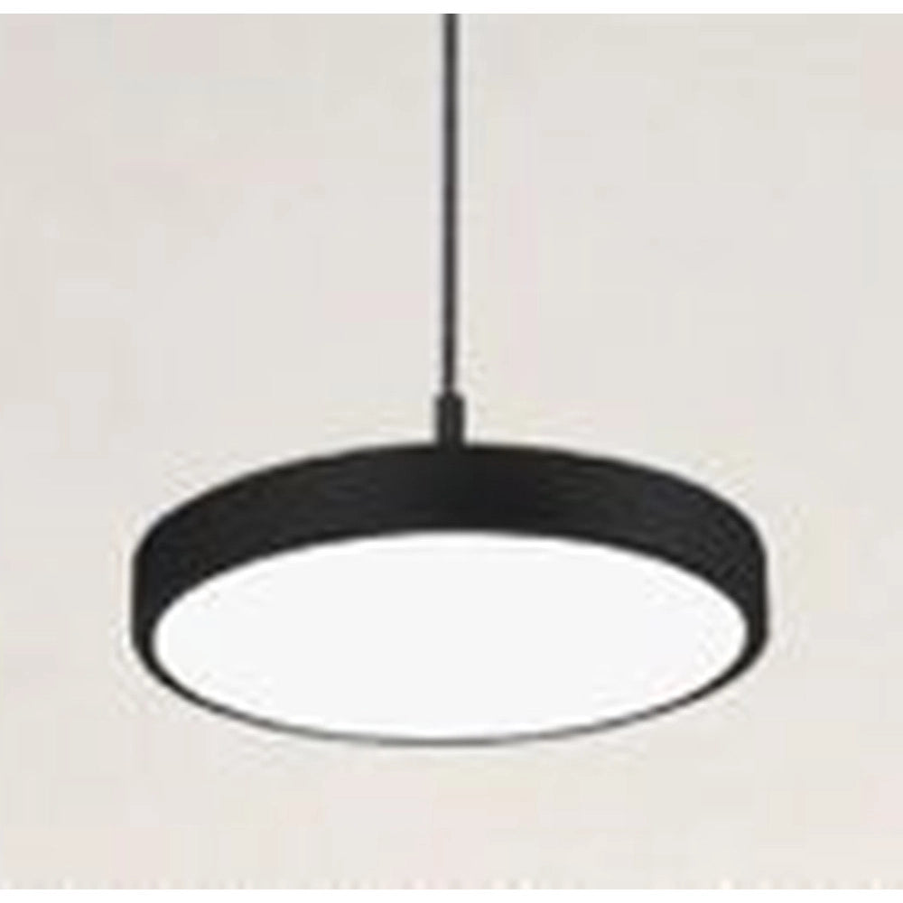 Trade Shop - Lampadario A Sospensione Led 40w Nero Cerchio Tondo Moderno Minimal Luce 6500k 32903 -