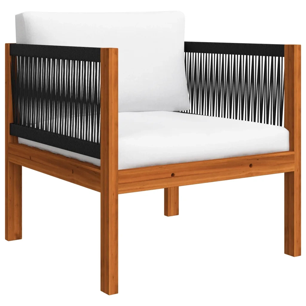 Set Divani da Giardino 7 pz con Cuscini Crema Massello Acacia cod mxl 37838