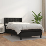 Giroletto a Molle con Materasso-Struttura Letto Nero 100x200 cm in Similpelle 587669