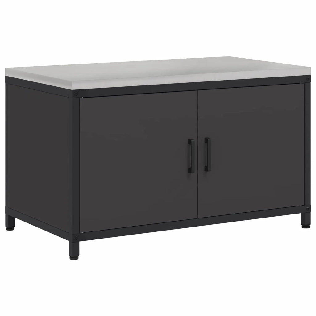 Stoccaggio in cucina con porta Nero 90 x 50 x 53 cm Acciaio 874996