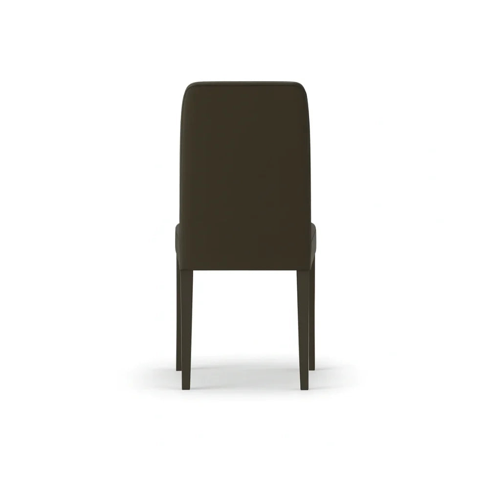 Set di 2 sedie da pranzo imbottite in similpelle tortora Alina con struttura in legno facili da pulire Made in Italy | Duzzle