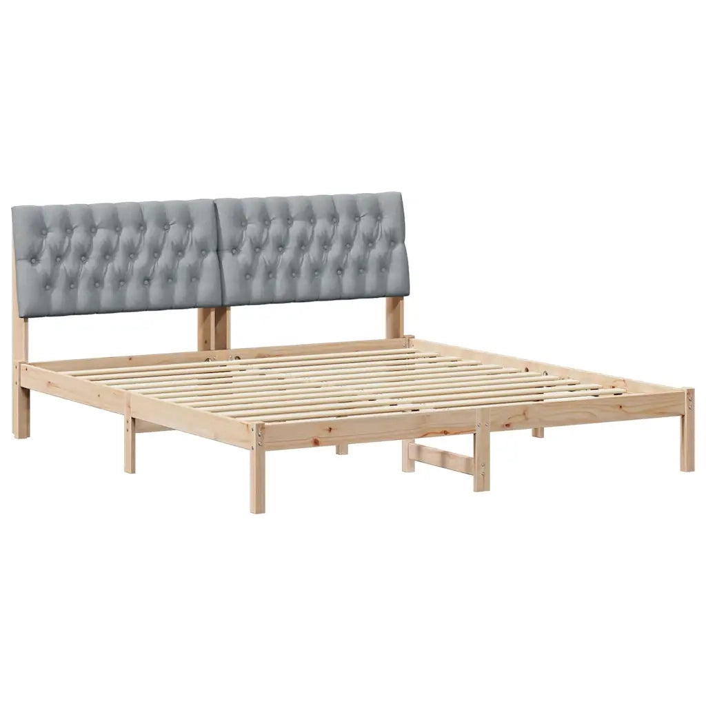 Letto con Testiera Rivestita con testiera Marrone 180 x 200 cm 3394383