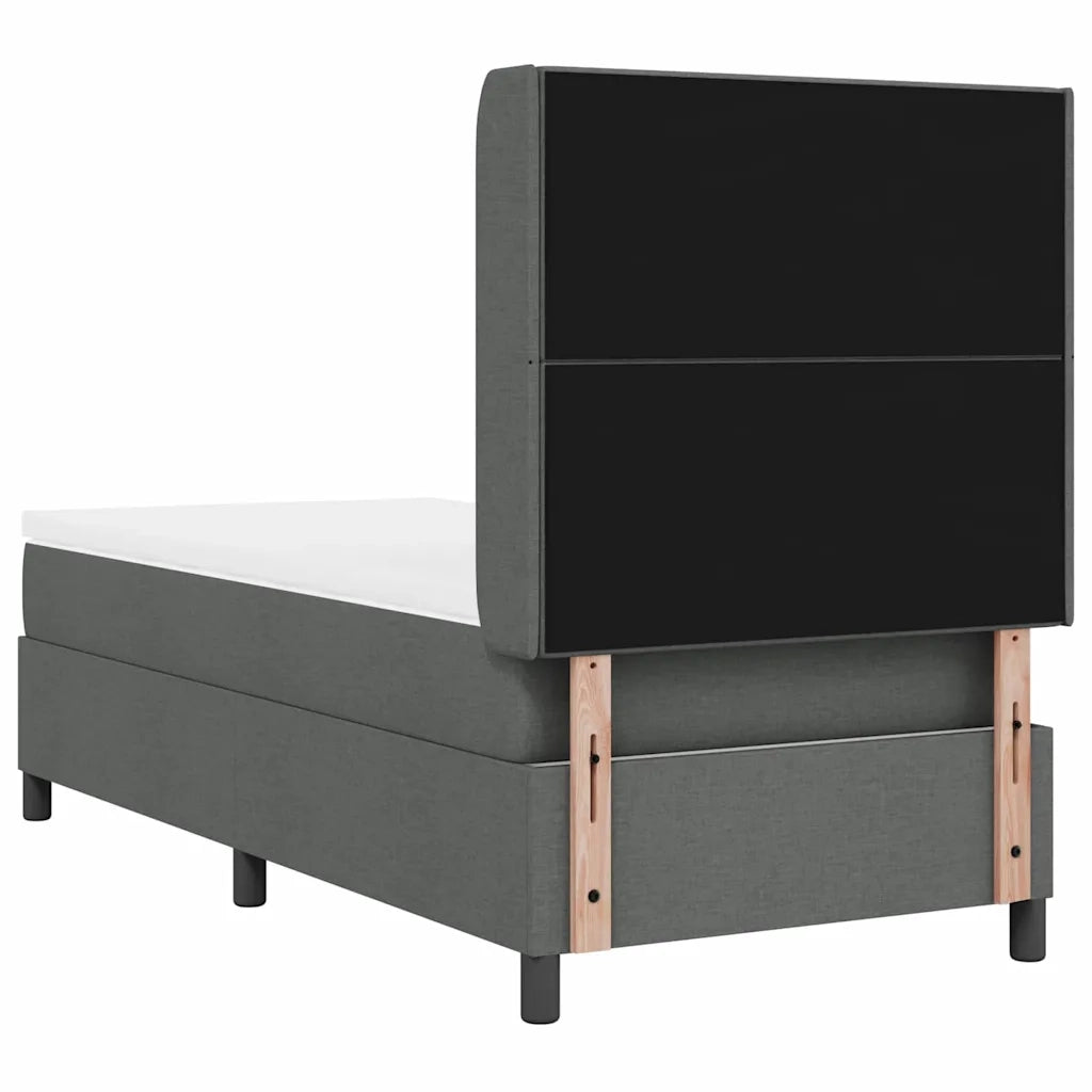 Letto a molle con materasso Grigio scuro 200 x 90 cm Tessuto 3341624